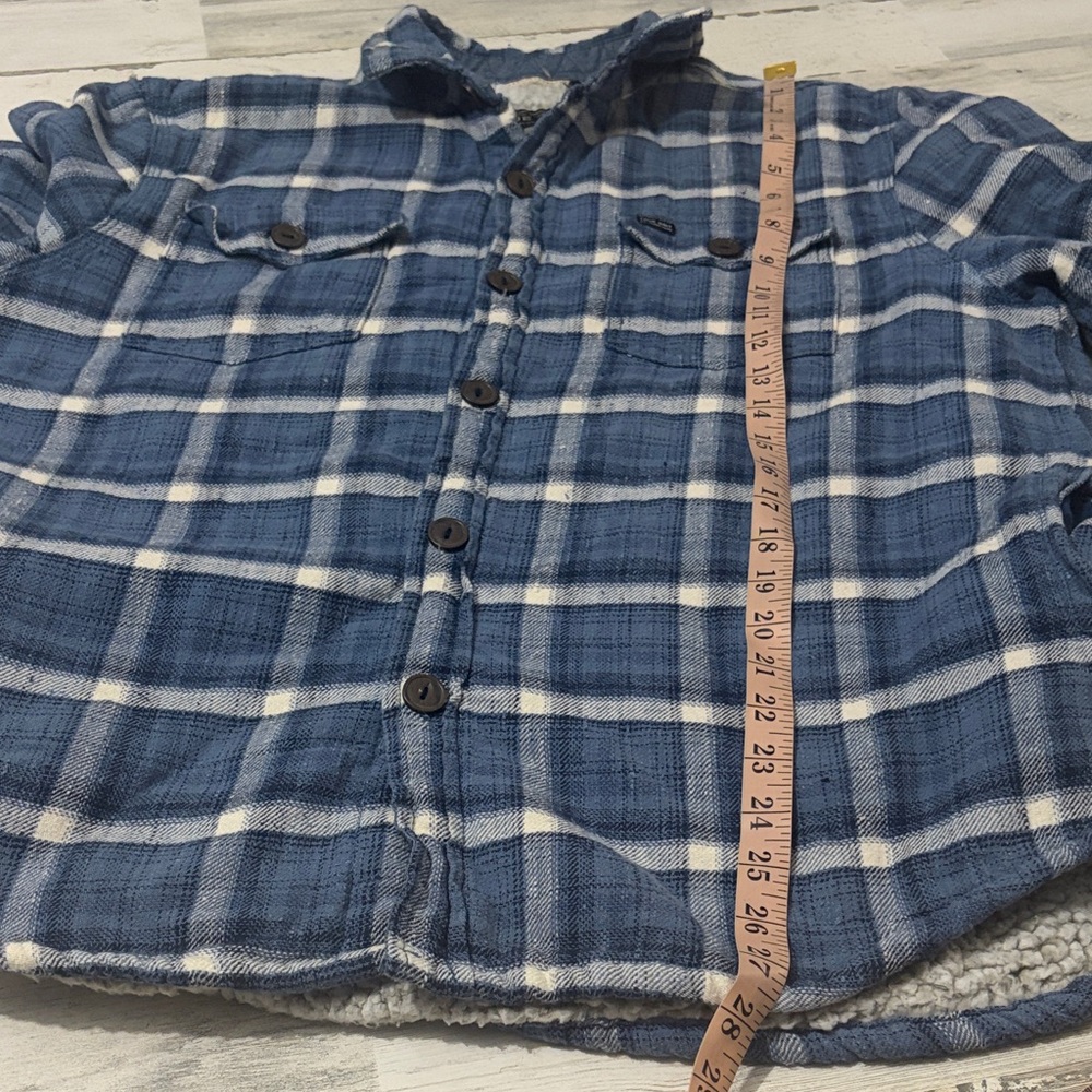 True Grit Blue and White Plaid Shirt Jacket Size Medium - Picture 8 of 8